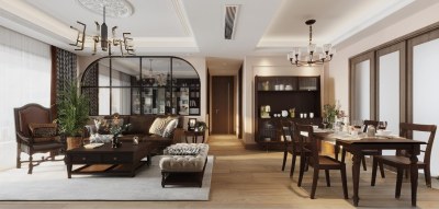 美式客餐厅3D模型下载